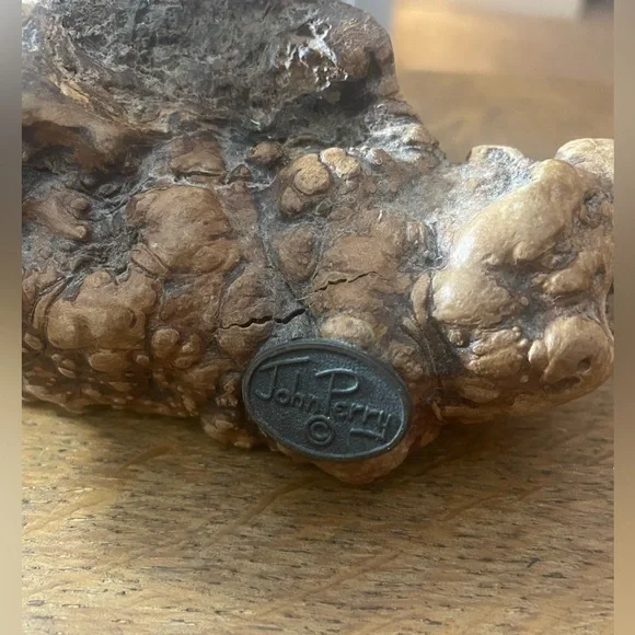 John Perry Vintage single dolphin Burlwood sculpture - Picture 6 of 10